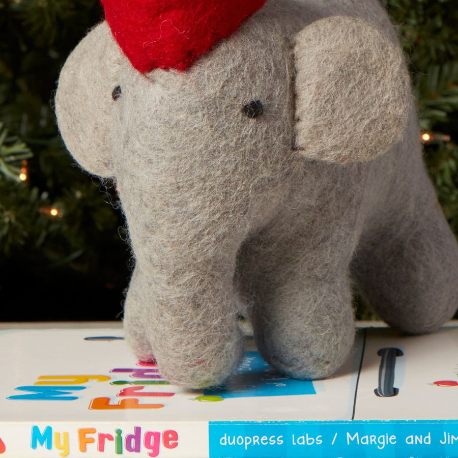 Felt Elephant Holiday Figurine