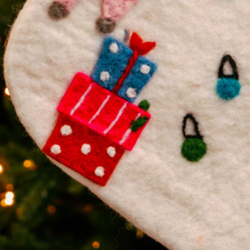 Colorful Felt Cat Holiday Gifts Stocking