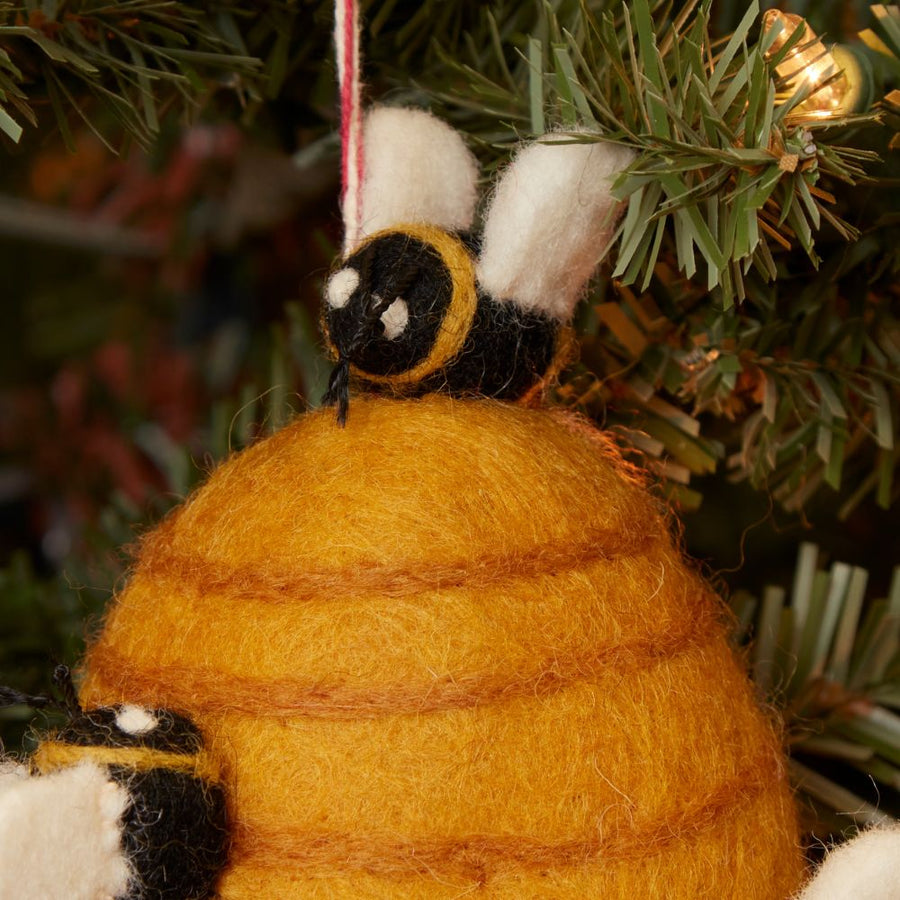 Felt Bee Hive Ornament