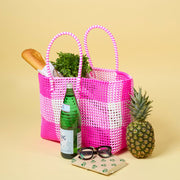 Large Bright Checkered Tote Bag