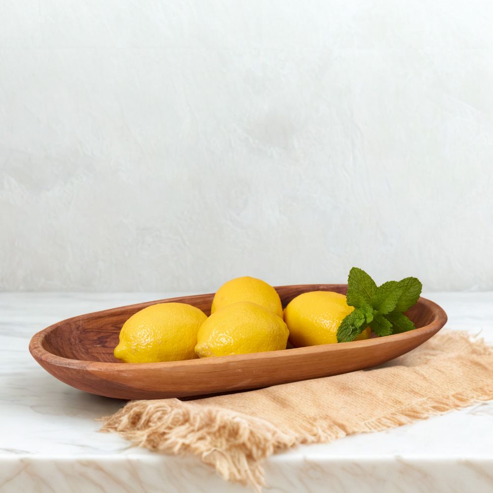 Wooden Salad Bowl - Oval, 13" | Serving Bowl for Salads and Pasta | Fruit Bowl for Kitchen Countertop | Decorative Centerpiece Dough Bowl | Raw Olive Wood Grain, Rustic, Hand Carved, African