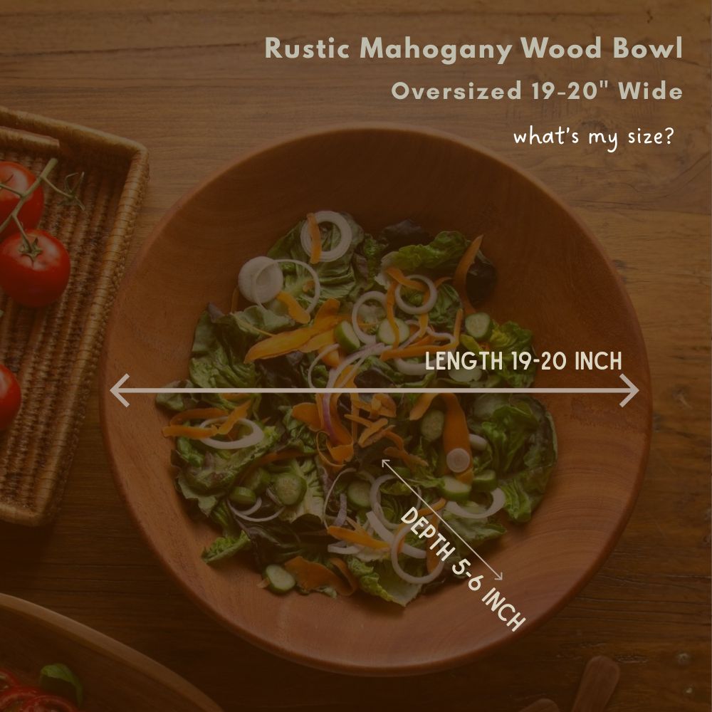 Rustic Wood Bowls for Serving Salads and Fruits
