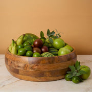 Fruit Bowl for Kitchen Countertop, Big Wood Baskets, Garden Harvest Storage, Farmhouse Home Decor
