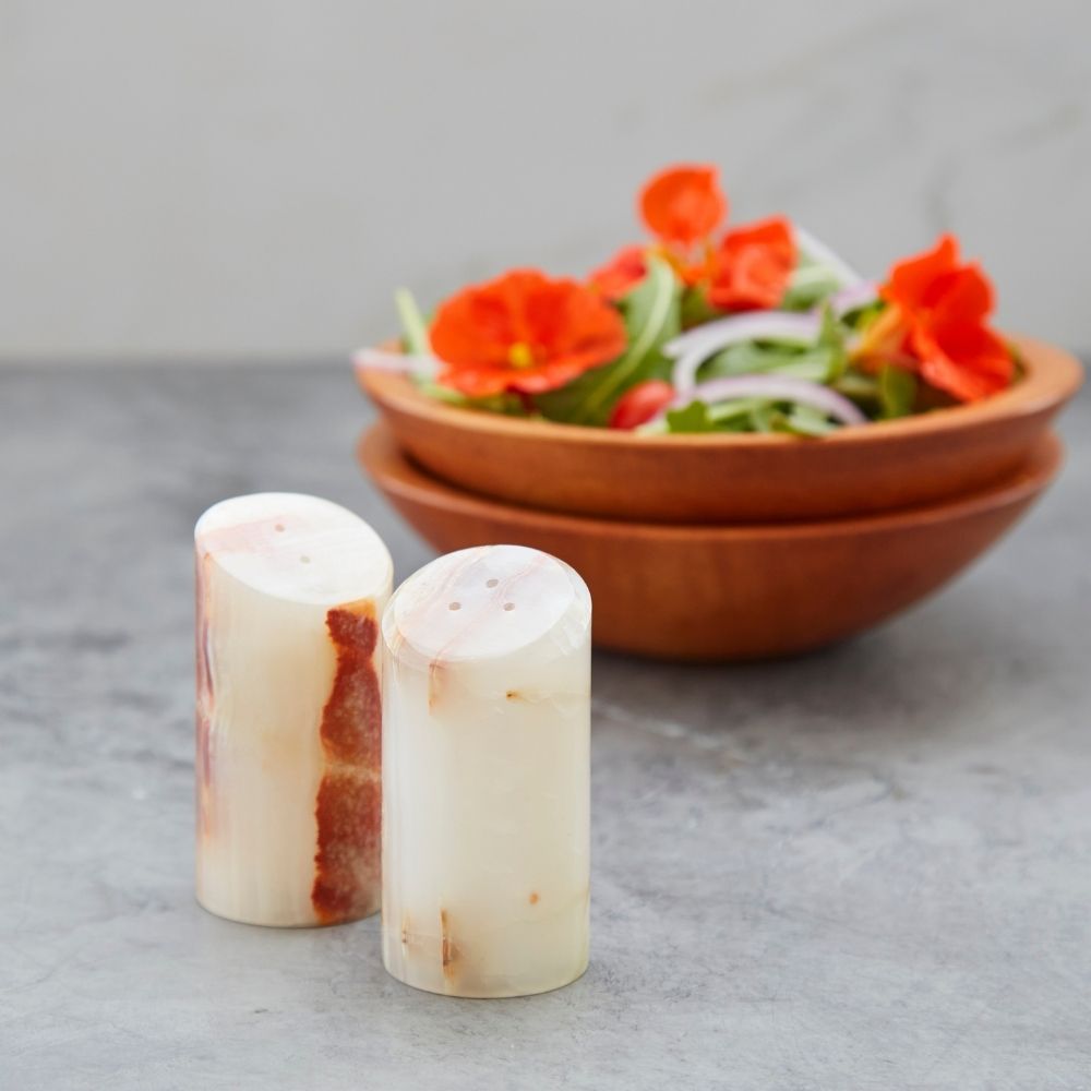 Onyx Marble Stone Salt Pepper Shakers