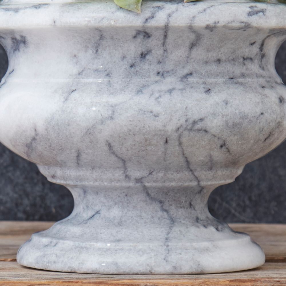 Gray Marble Succulent Planter Urn