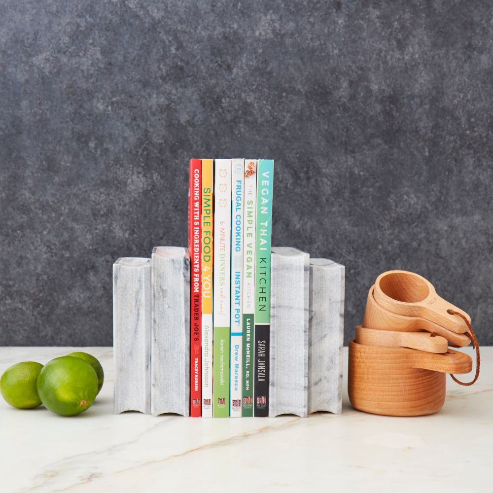 Gray Marble Pen Holder Bookends