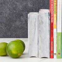 Gray Marble Book Sculpture Bookends