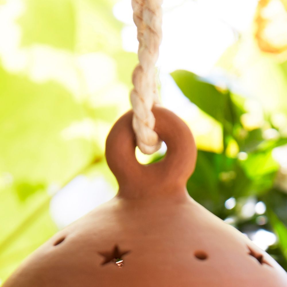 Small Pear Shape Terracotta Hanging Lantern