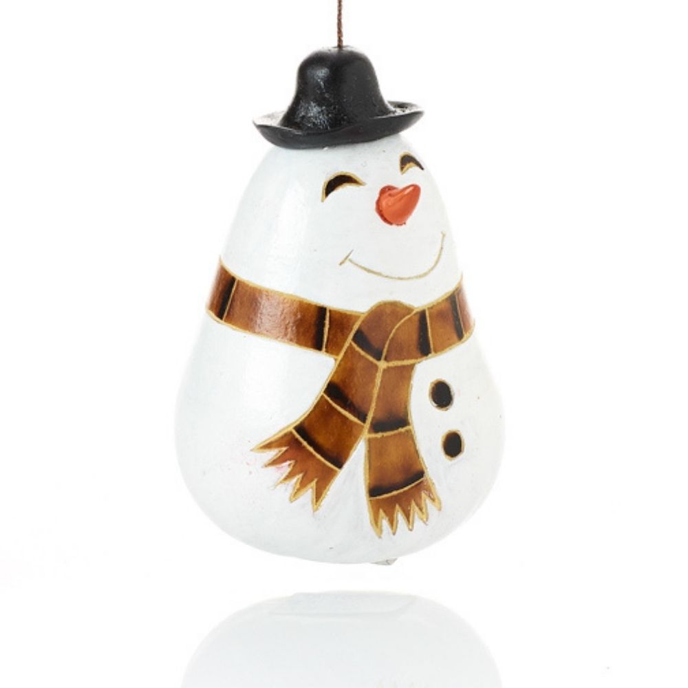 Mini Gourd Holiday Snowman Ornament