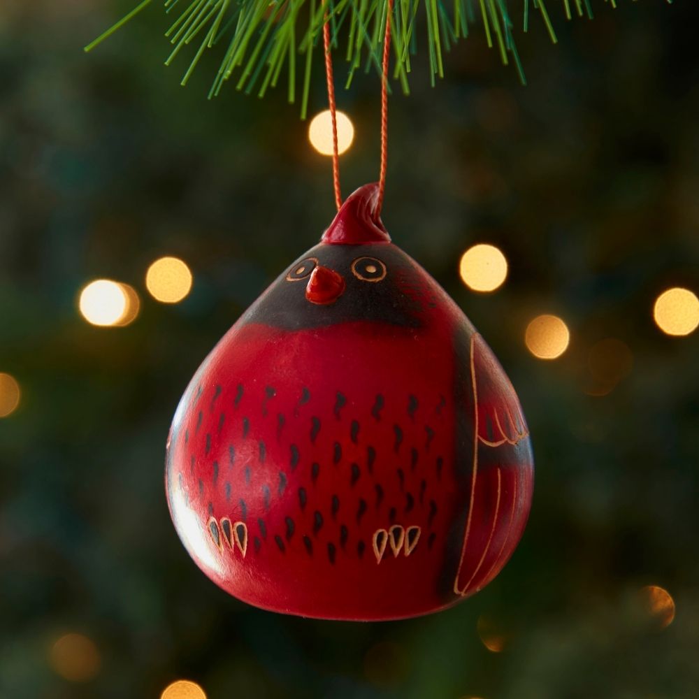 Mini Gourd Cardinal Ornament