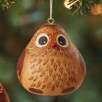 Mini Owl Gourd Ornament