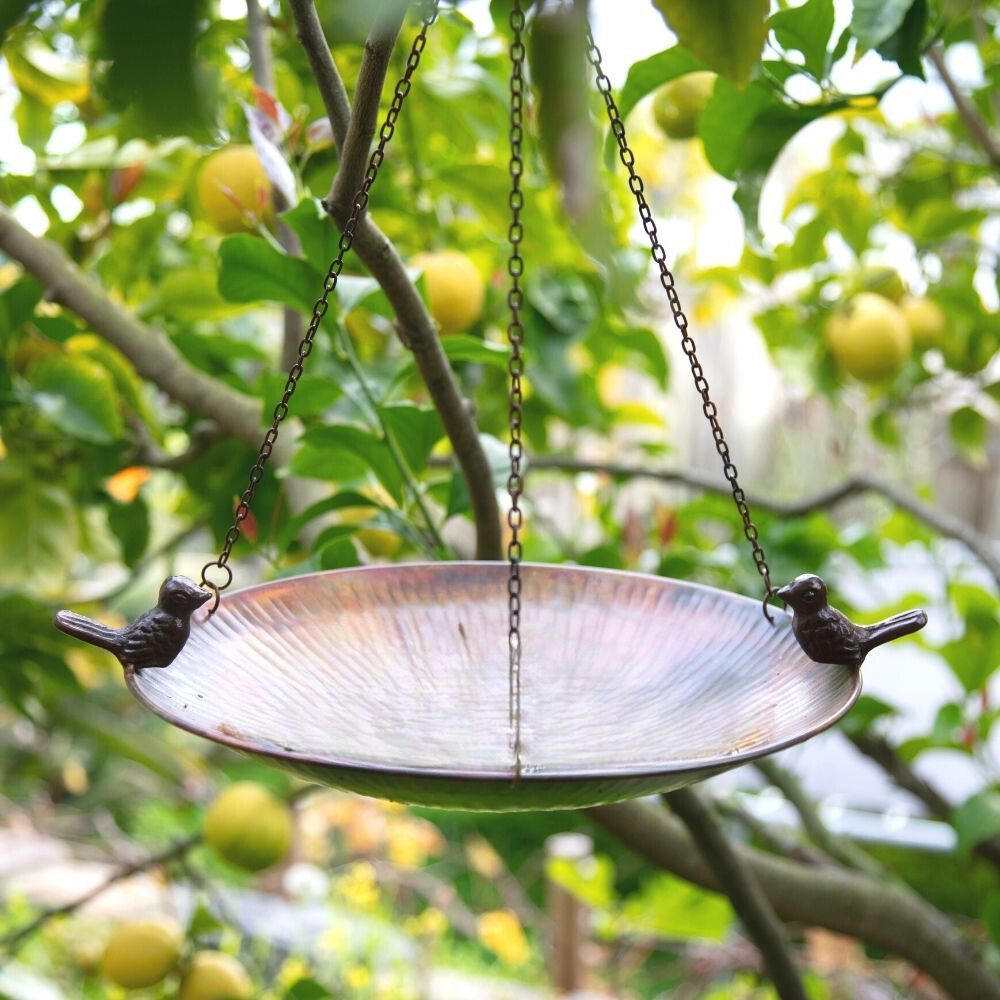 Hanging Metal Bowl Bird Bath