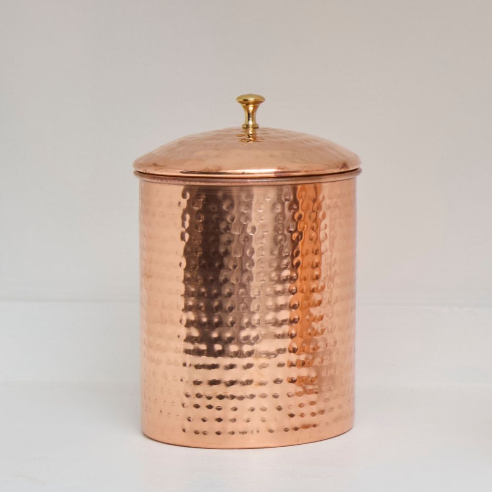 Hammered Pure Copper Canister