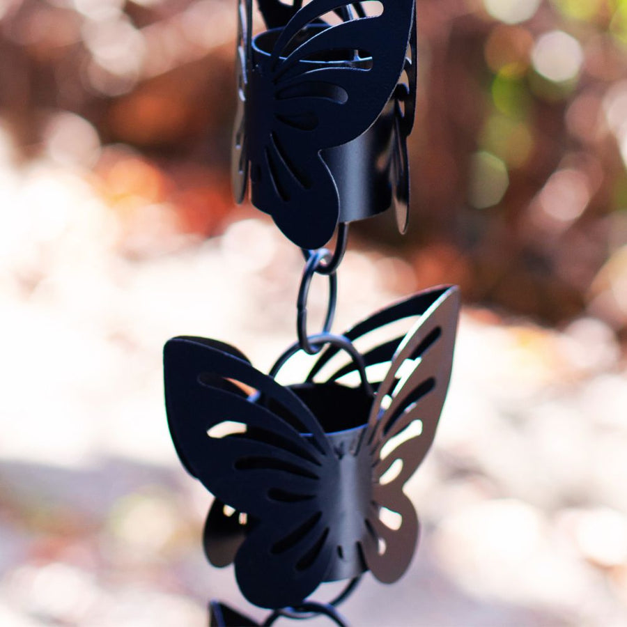 Black Butterfly Rain Chain