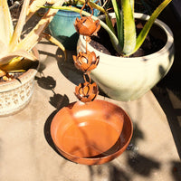 Lotus Cups Rain Chain & Bird Bath