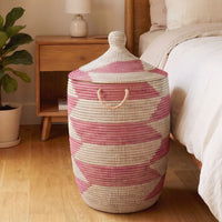 Large Decorative Wicker Storage Basket, 18" Wide, 23" Tall