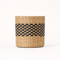 Small Seagrass Woven Basket, Natural Black, 9" Wide