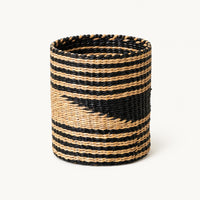 Small Seagrass Woven Basket, Natural Black, 9" Wide