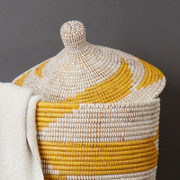19" Medium Storage Basket Yellow Hooded Lid