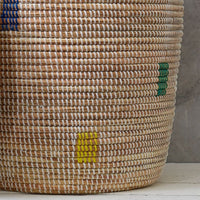 17" Small Storage Basket Colorful Blocks Flat Lid
