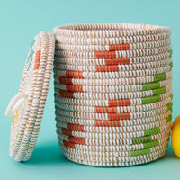 10" Small Storage Basket Colorful Pattern Flat Lid