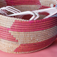 Small Open Oval Storage Basket Pink