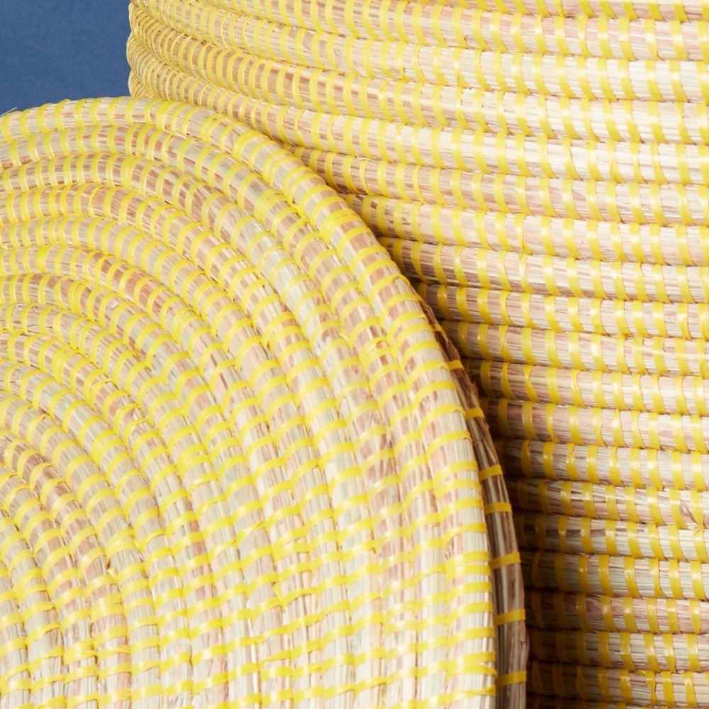 Extra Large Candy Yellow Grass Basket
