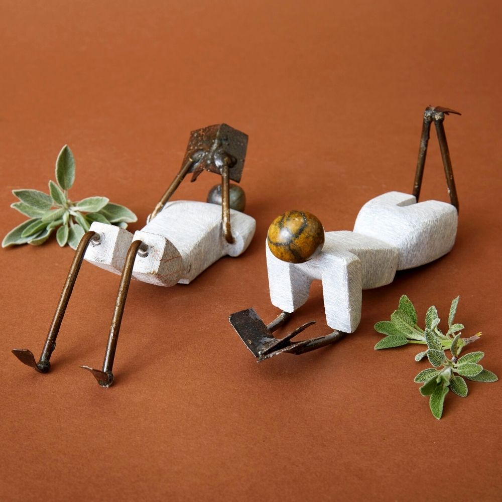 Shona Stone Reading Books Sculpture Set