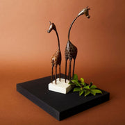 Shona Stone Giraffe Family Sculpture