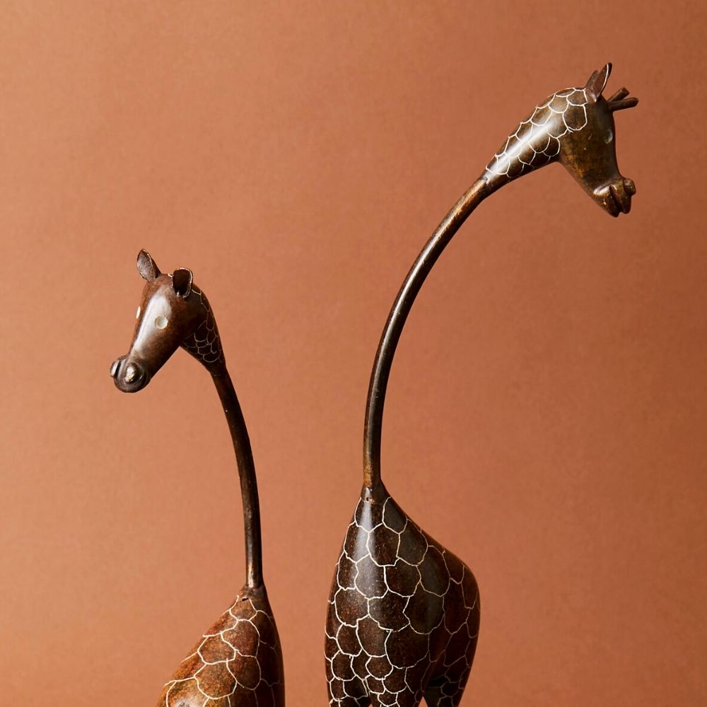 Shona Stone Giraffe Family Sculpture