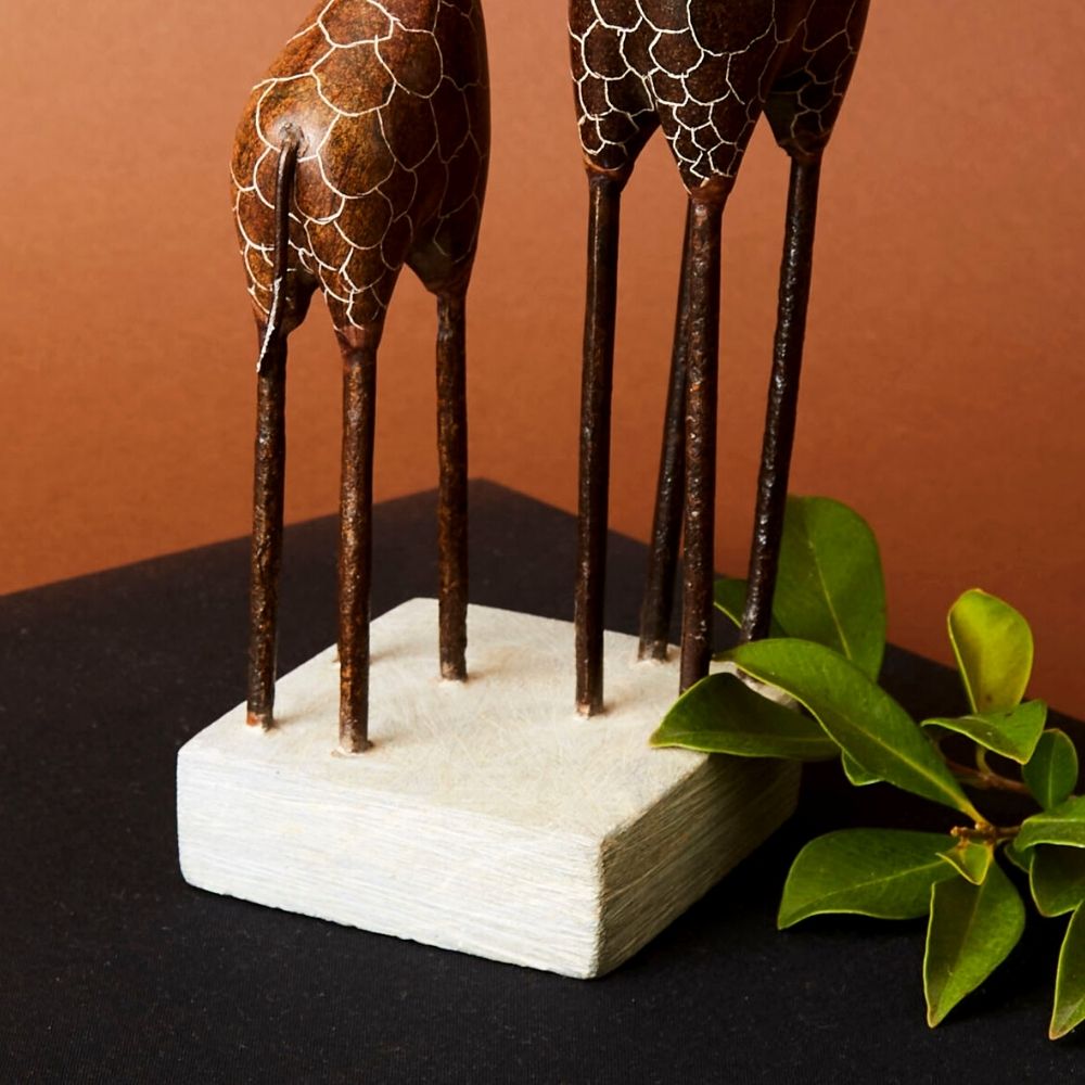 Shona Stone Giraffe Family Sculpture