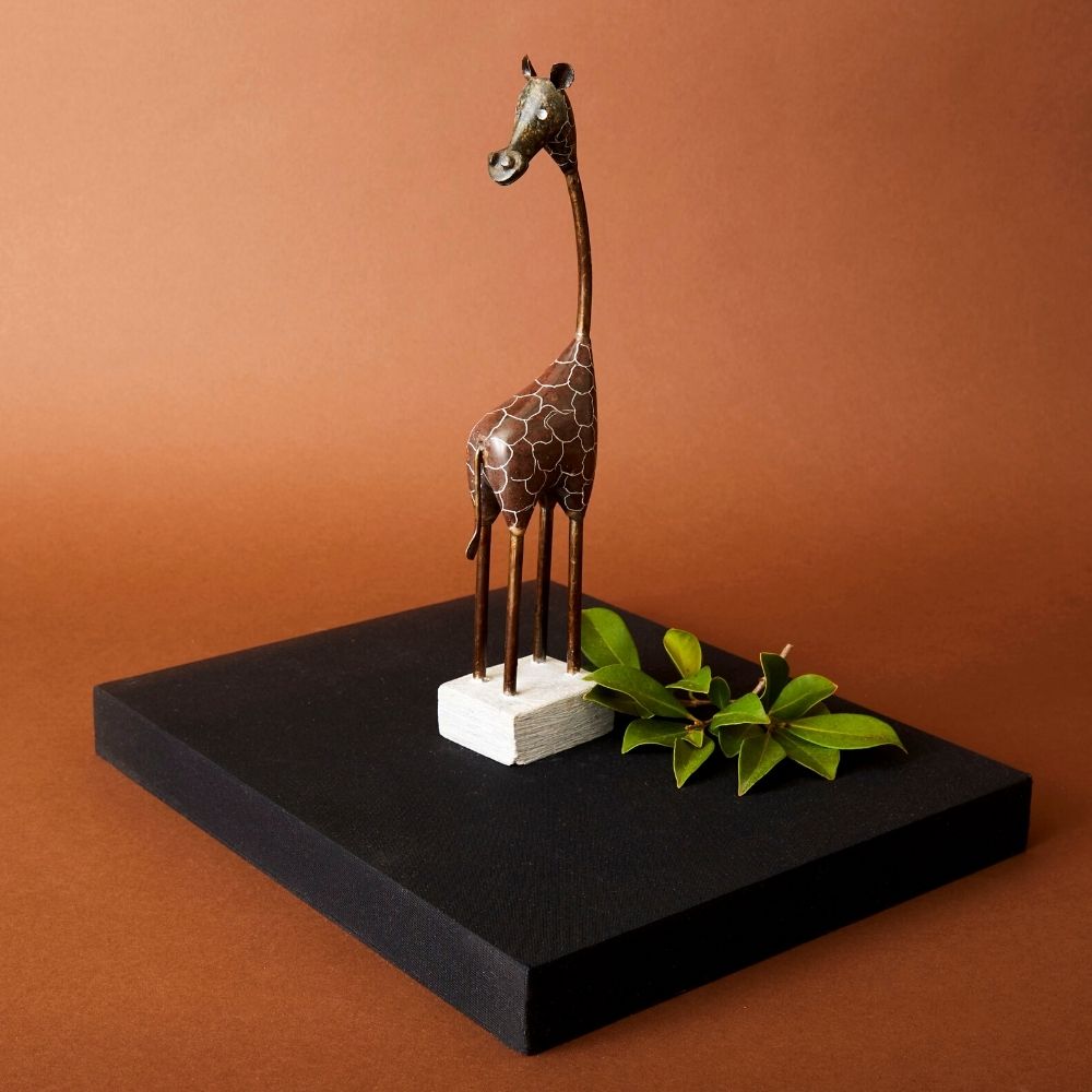 Shona Stone Giraffe Short Sculpture