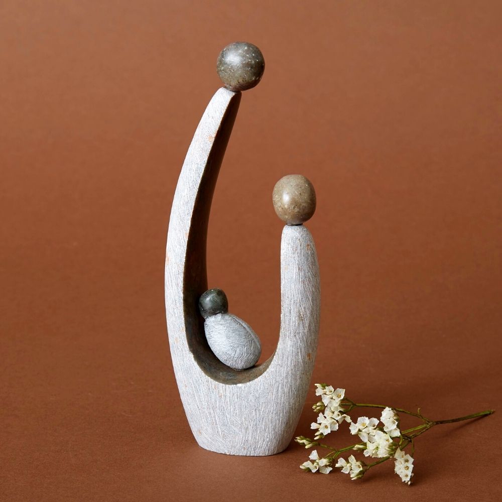 Shona Stone Newborn Family Sculpture