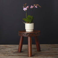 Short Dark Wood Indoor Plant Stand