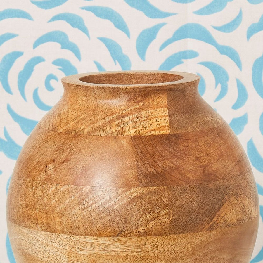 Tall Wood Pot Vase