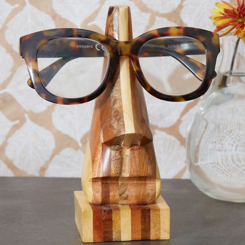 Nose Wood Eyeglasses Holder