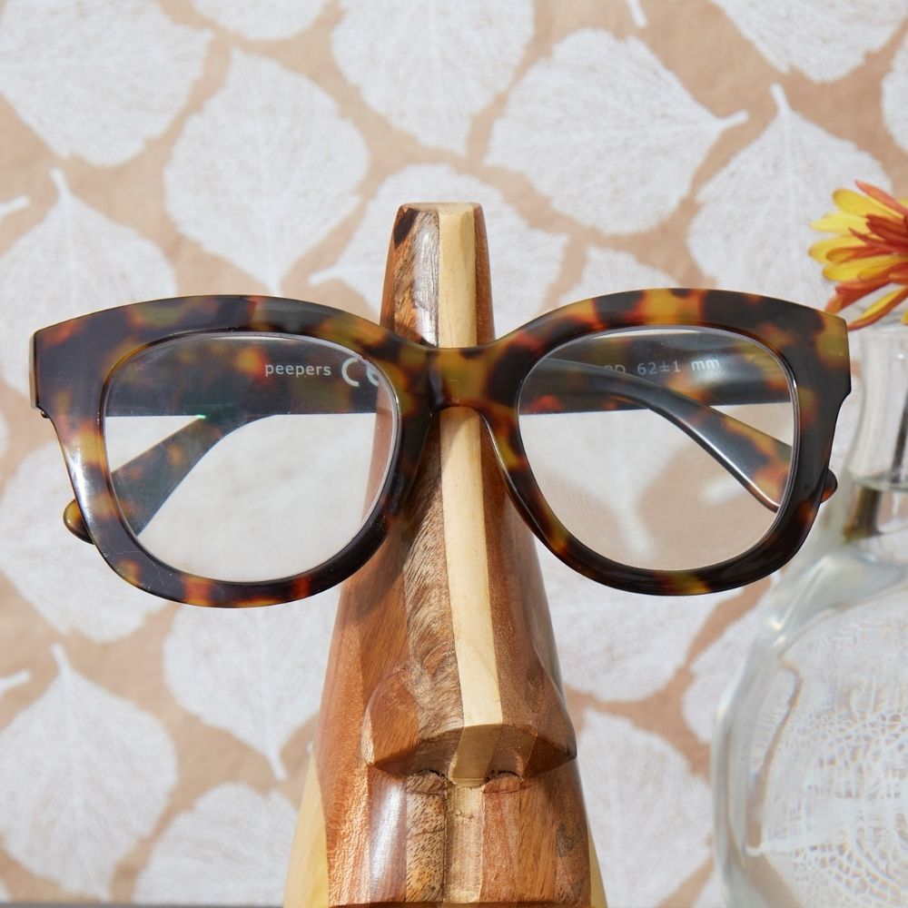 Nose Wood Eyeglasses Holder