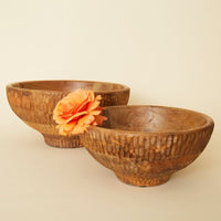 Large Scalloped Wood Salad Bowl