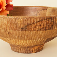 10 inch Small Scalloped Wood Salad Bowl