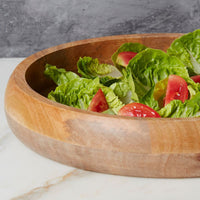 12" Medium Wood Serving Platter Shallow Bowl