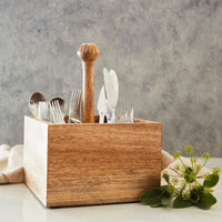 Wood Cutlery Caddy Organizer