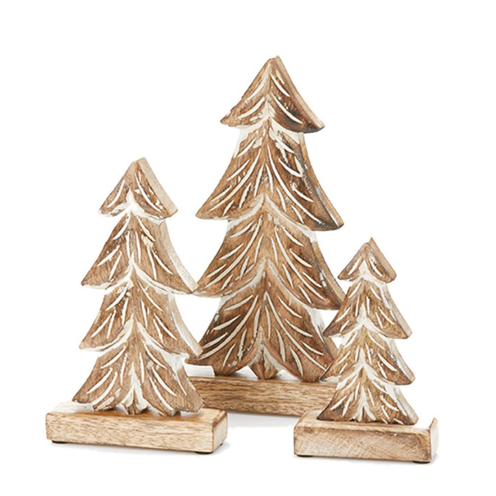 Holiday Wood Winter Tree Tabletop Set