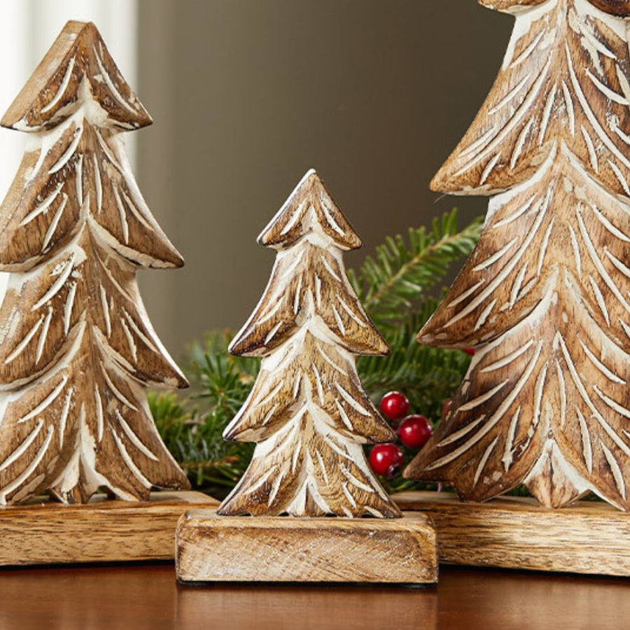 Holiday Wood Winter Tree Tabletop Set