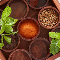 Masala Spice Round Bowls Wood Box