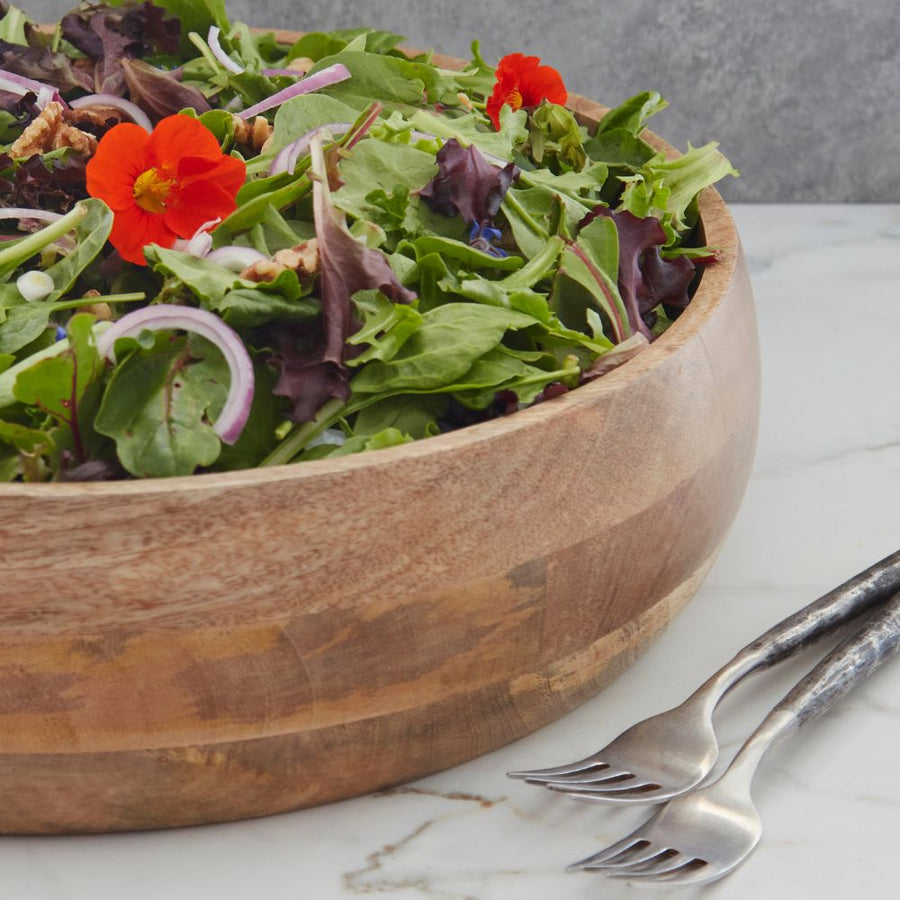 20" Oversized Wood Fruit Salad Serving Bowl