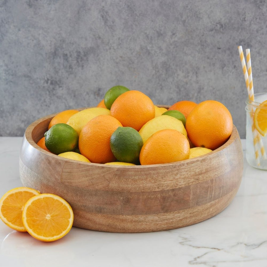 Oversized Party Salad Serving Wood Bowl Set