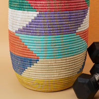 Large Storage Basket Colorful Hooded Lid