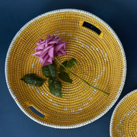 Round Yellow Tray Set of 2