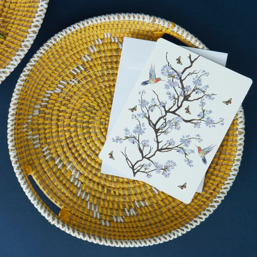 Round Yellow Tray Set of 2