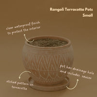 Small Rangoli Terracotta Belly Pot Saucer